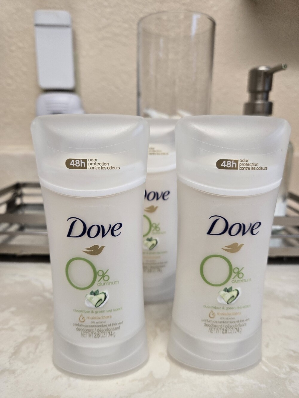 Dove 0% Aluminum Cucumber & Green Tea Deodorant - White (LOT)
